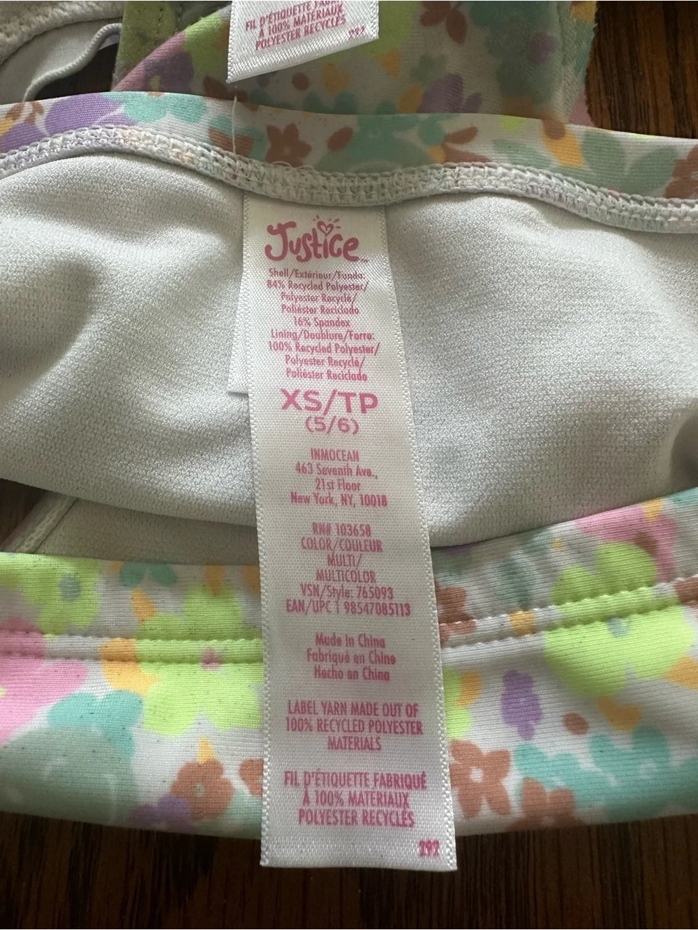 Justice Pastel Floral Two-Piece Swim Set - Pink, Purple, Blue, Yellow, Mint